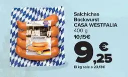 Carrefour CASA WESTFALIA Salchichas Bockwurst oferta