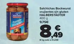 Carrefour HALBERSTÄDTER Salchichas Bockwurst crujientes sin gluten oferta
