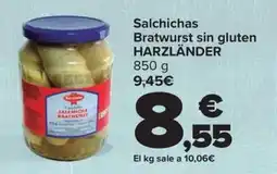 Carrefour HARZLÄNDER Salchichas Bratwurst sin gluten oferta