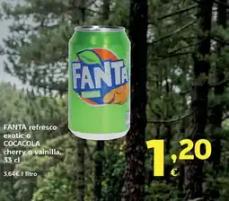 HiperDino FANTA refresco exotic o COCACOLA cherry o vainilla oferta