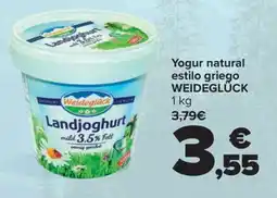 Carrefour Yogur natural estilo griego WEIDEGLÜCK oferta