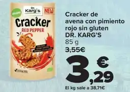Carrefour DR. KARG'S Cracker de avena con pimiento rojo sin gluten oferta