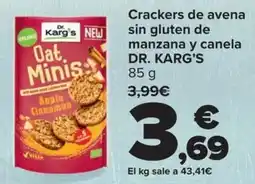 Carrefour DR. KARG'S Crackers de avena sin gluten de manzana y canela oferta
