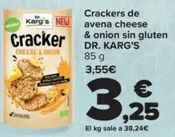 Carrefour DR. KARG'S Crackers de avena cheese & onion sin gluten oferta
