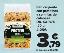 Carrefour DR. KARG'S Pan crujiente con proteínas y semillas de calabaza oferta