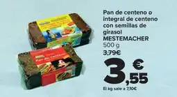 Carrefour MESTEMACHER Pan de centeno o integral de centeno con semillas de girasol oferta