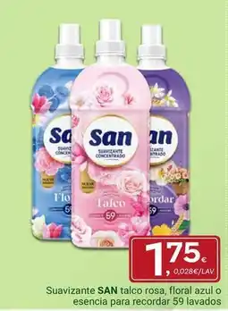 Supermercados Dani San - suavizante talco rosa, floral azul o esencia para recordar oferta