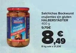 Carrefour Halberstadter - salchichas bockwurst crujientes sin gluten oferta