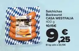 Carrefour Casa wesfalia - salchichas bockwurst oferta