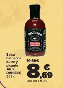 Carrefour Jack daniel's - salsa barbacoa dulce y picante oferta