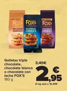 Fox's - galletas triple chocolate, chocolate blanco o chocolate con leche