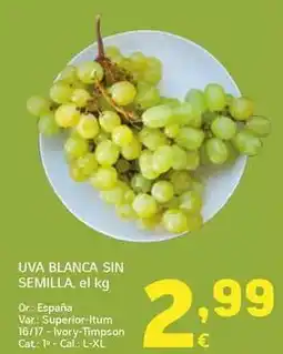 HiperDino Uva blanca semilla oferta