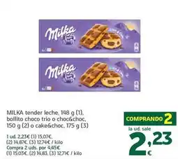 HiperDino Milka - tender leche, bollito choco trio o choc&choc, cakechoc oferta