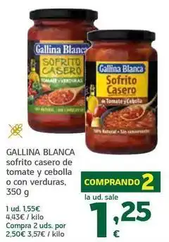 HiperDino Gallina blanca - sofrito casero de tomate y cebolla o con verduras oferta