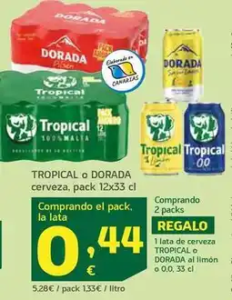 HiperDino Tropical / dorada - cerveza oferta