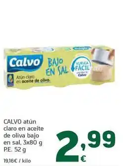 HiperDino Calvo - atun claro en aceite de oliva bajo en sal oferta