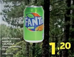 HiperDino Fanta/cocacola - refresco exotic/cherry o vainilla oferta
