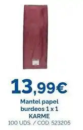 Dialsur Cash & Carry Mantel papel burdeos 1 x 1 oferta