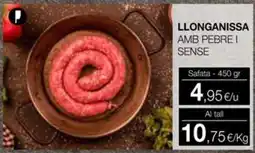 Plusfresc Llonganissa amb pebrei sense oferta