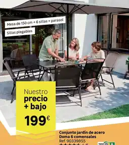 Leroy Merlin Home - conjunto jardín de acero doña 6 comentales oferta