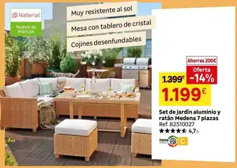Sol - set de jardin aluminio y ratón redenar a plazas