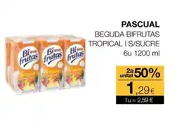 Plusfresc BIFRUTAS Pascual beguda tropical is/sucre 6u oferta