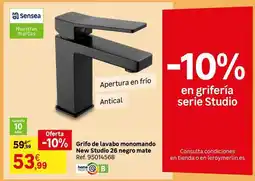 Leroy Merlin Senseo - grifo de lavabo monomando new studio 26 negro mate oferta