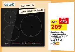 Leroy Merlin Control - placa induccion 3 zonas de coccion, una de 28 cm 7100 w oferta