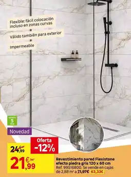 Leroy Merlin Revestimiento parad flexistone efecto piedra fig 12ox 60 cm oferta
