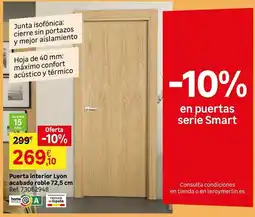Leroy Merlin Fabricado en españa - puerta interior lyon acabado roble 72,5 cm oferta