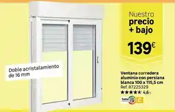 Leroy Merlin Home - ventana corredera aluminio con persiana blanca 100x115,5 cm oferta
