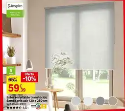 Leroy Merlin Home - etor enrollable translúcido samba gris ash 120 x 250 cm oferta