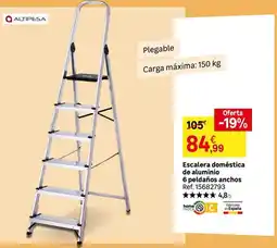 Leroy Merlin Home - escalera domóstica de aluminio 6 peldaños anchos oferta