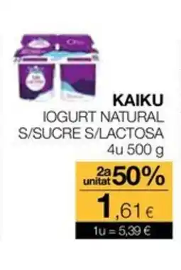 Plusfresc KAIKU Iogurt natural s/sucre s/lactosa oferta