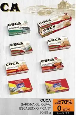 Plusfresc CUCA Sardina oli oliva, escabetx o picant oferta