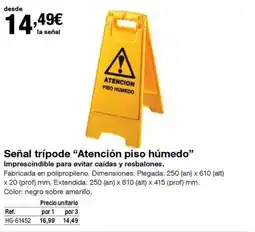 Staples Kalamazoo Señal trípode "Atención piso húmedo" oferta