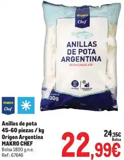 Makro Anillas de pota Origen Argentina MAKRO CHEF oferta