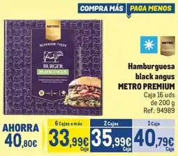 Makro Hamburguesa black angus METRO PREMIUM oferta