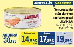 Makro Ventresca de atún claro en aceite vegetal JAVIMAR oferta