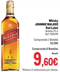 Makro Whisky JOHNNIE WALKER Red Label oferta