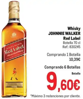 Makro Whisky JOHNNIE WALKER Red Label oferta