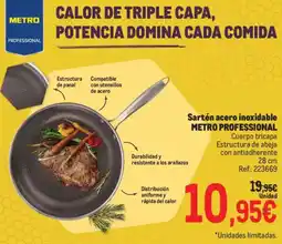 Makro Sartén acero inoxidable METRO PROFESSIONAL oferta