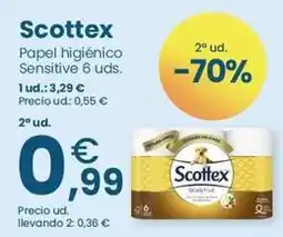 Clarel Scottex - papel higienico sensitive oferta
