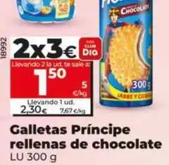 Dia Lu - galletas príncipe rellenas de chocolate oferta