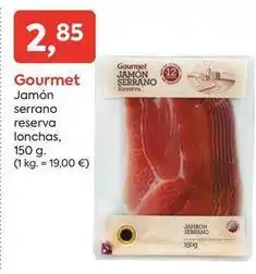 Suma Supermercados Gourmet - jamón serrano reserva lonchas oferta