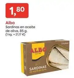 Suma Supermercados Albo - sardinas en aceite de oliva oferta