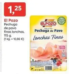 Suma Supermercados Elpozo - pechuga de pavo finas lonchas oferta