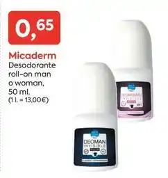 Suma Supermercados Micaderm - desodorante roll-on man o woman oferta