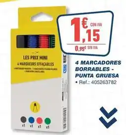Bureau Vallée 4 marcadores borrables punta gruesa oferta