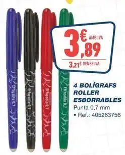 Bureau Vallée 4 boligrafs roller esborrables oferta